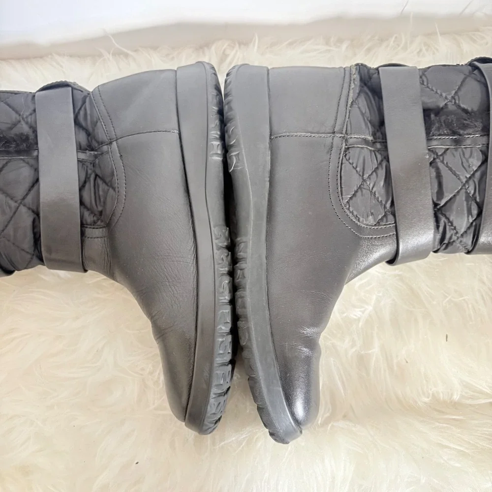 Michael Kors Black Quilted Faux Fur Trim Buckle‎ Boots AQ13G 7M